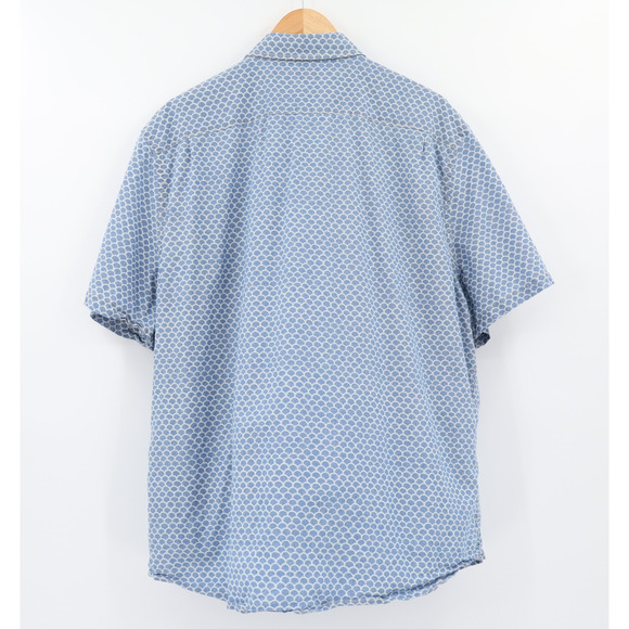 Faherty Men's Short Sleeve Stretch Playa Button Down Shirt Blue Sz 2XL - Picture 2 of 6